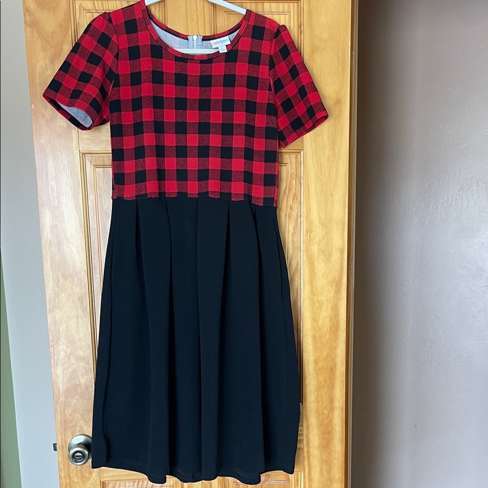 Red and Black Plaid Kids Dress
